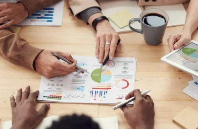 Mapeamento do percurso do cliente num quadro branco